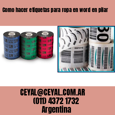 Como hacer etiquetas para ropa en word en pilar
