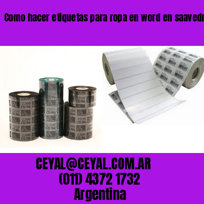 Como hacer etiquetas para ropa en word en saavedra  buenos aires