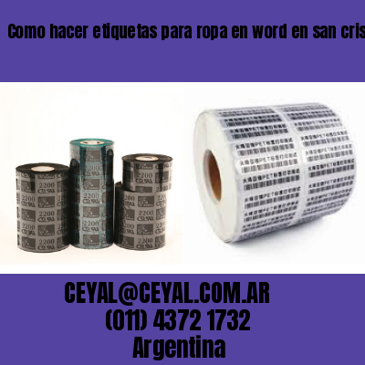 Como hacer etiquetas para ropa en word en san cristóbal