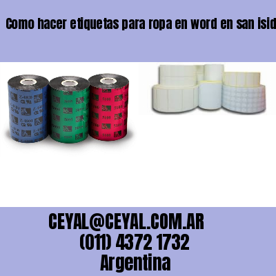 Como hacer etiquetas para ropa en word en san isidro