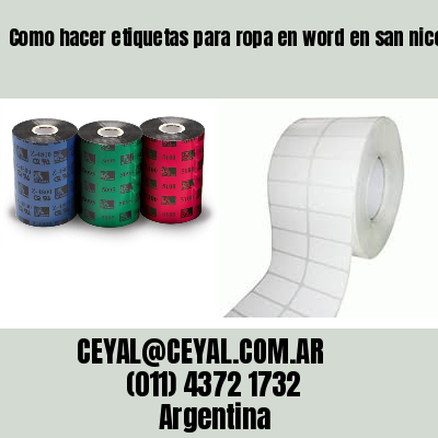 Como hacer etiquetas para ropa en word en san nicolás  buenos aires