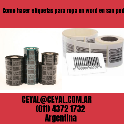 Como hacer etiquetas para ropa en word en san pedro