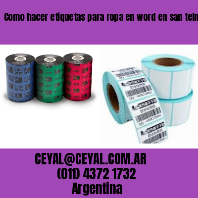 Como hacer etiquetas para ropa en word en san telmo  buenos aires