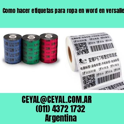 Como hacer etiquetas para ropa en word en versalles  buenos aires
