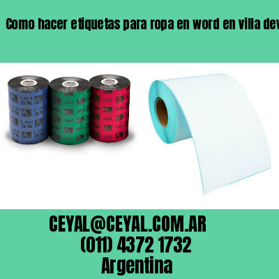 Como hacer etiquetas para ropa en word en villa devoto  buenos aires