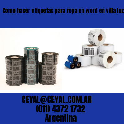 Como hacer etiquetas para ropa en word en villa luzuriaga