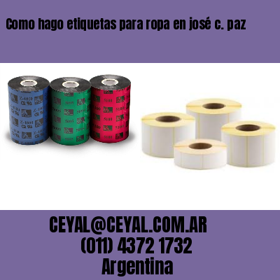 Como hago etiquetas para ropa en josé c. paz