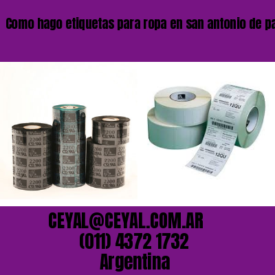 Como hago etiquetas para ropa en san antonio de padua