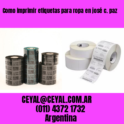 Como imprimir etiquetas para ropa	en josé c. paz