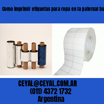 Como imprimir etiquetas para ropa	en la paternal buenos aires