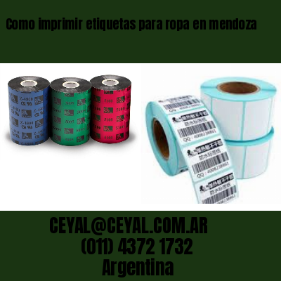Como imprimir etiquetas para ropa	en mendoza