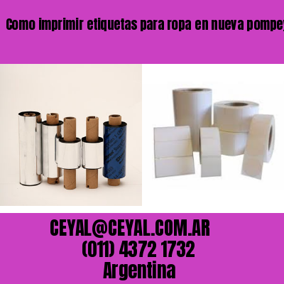 Como imprimir etiquetas para ropa	en nueva pompeya  buenos aires