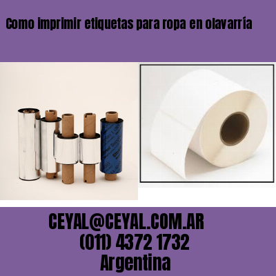 Como imprimir etiquetas para ropa	en olavarría