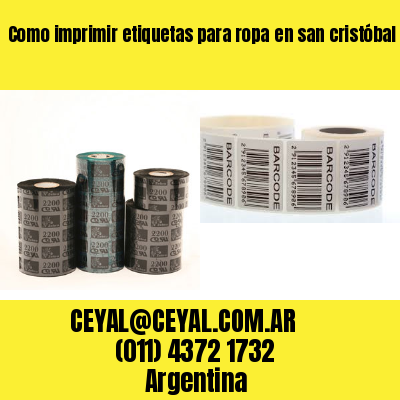 Como imprimir etiquetas para ropa	en san cristóbal  buenos aires