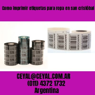 Como imprimir etiquetas para ropa	en san cristóbal