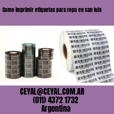Como imprimir etiquetas para ropa	en san luis