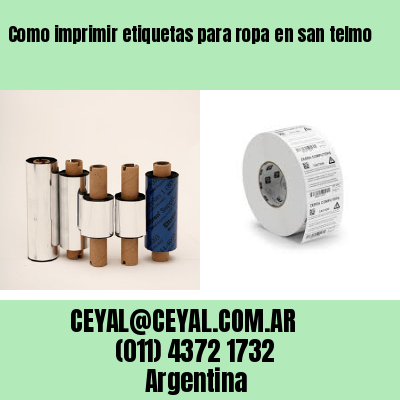 Como imprimir etiquetas para ropa	en san telmo