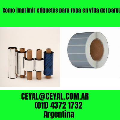 Como imprimir etiquetas para ropa	en villa del parque  buenos aires