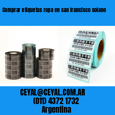 Comprar etiquetas ropa en san francisco solano