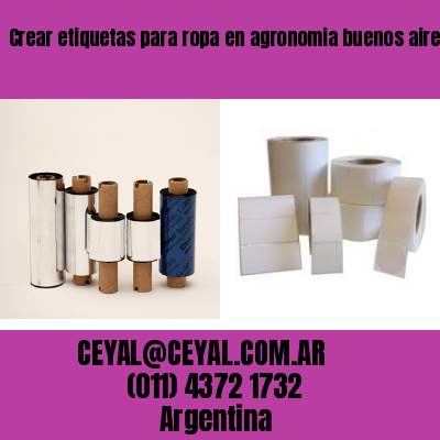 Crear etiquetas para ropa en agronomia buenos aires