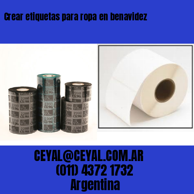 Crear etiquetas para ropa en benavidez