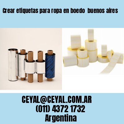 Crear etiquetas para ropa en boedo  buenos aires