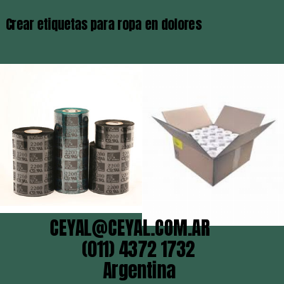 Crear etiquetas para ropa en dolores