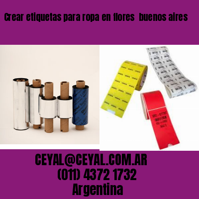 Crear etiquetas para ropa en flores  buenos aires