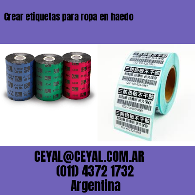 Crear etiquetas para ropa en haedo