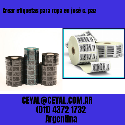 Crear etiquetas para ropa en josé c. paz