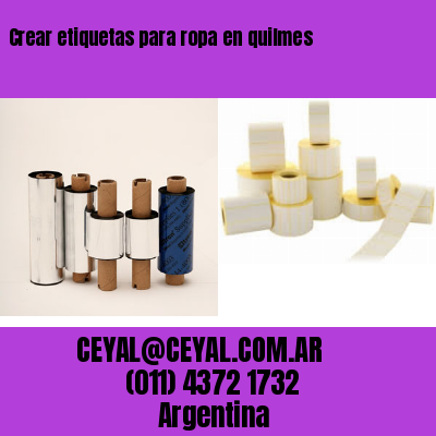 Crear etiquetas para ropa en quilmes