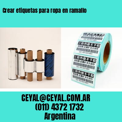 Crear etiquetas para ropa en ramallo