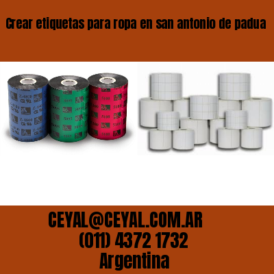 Crear etiquetas para ropa en san antonio de padua