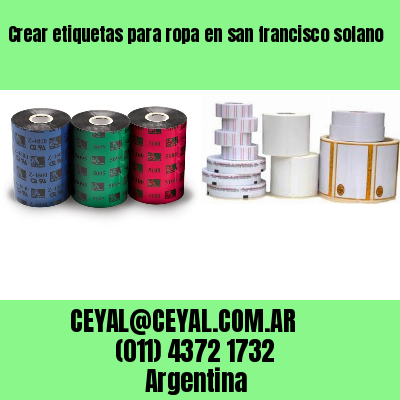 Crear etiquetas para ropa en san francisco solano