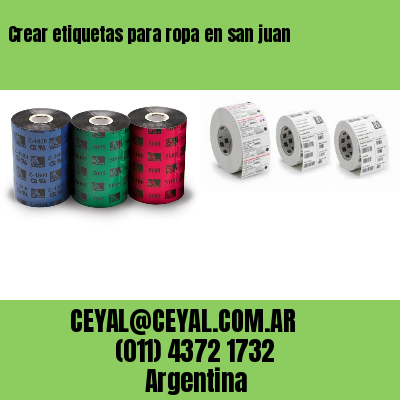 Crear etiquetas para ropa en san juan