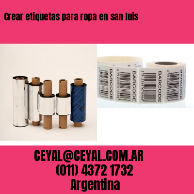Crear etiquetas para ropa en san luis