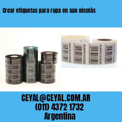 Crear etiquetas para ropa en san nicolás