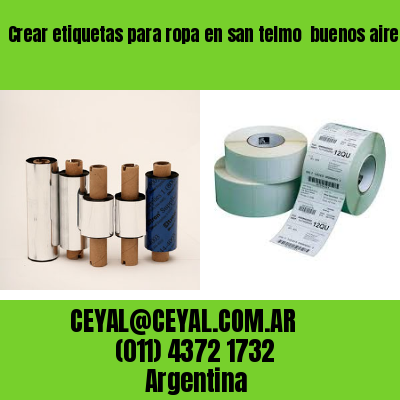 Crear etiquetas para ropa en san telmo  buenos aires