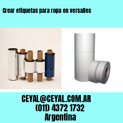 Crear etiquetas para ropa en versalles