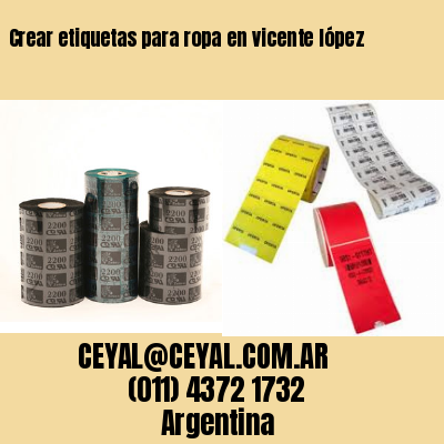 Crear etiquetas para ropa en vicente lópez