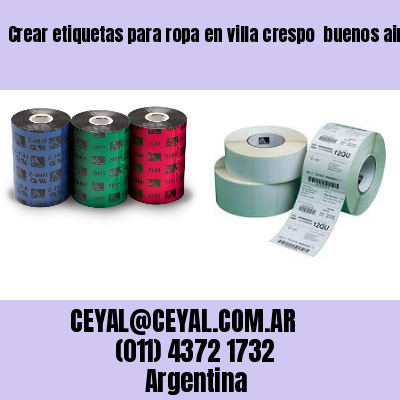 Crear etiquetas para ropa en villa crespo  buenos aires