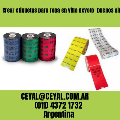 Crear etiquetas para ropa en villa devoto  buenos aires