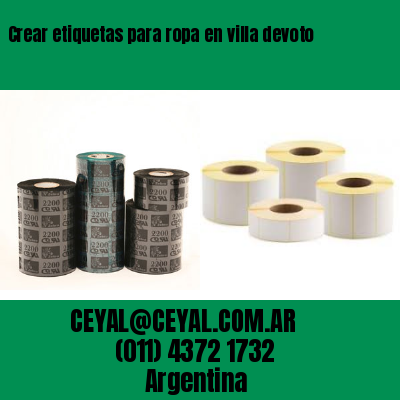 Crear etiquetas para ropa en villa devoto