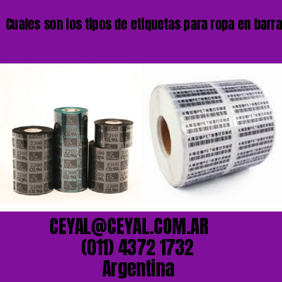 Cuales son los tipos de etiquetas para ropa en barracas