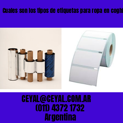 Cuales son los tipos de etiquetas para ropa en coghlan  buenos aires