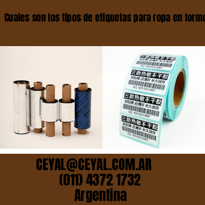 Cuales son los tipos de etiquetas para ropa en formosa
