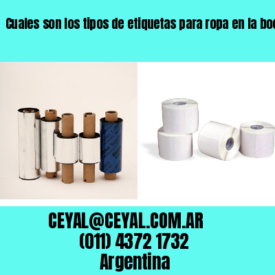 Cuales son los tipos de etiquetas para ropa en la boca  buenos aires