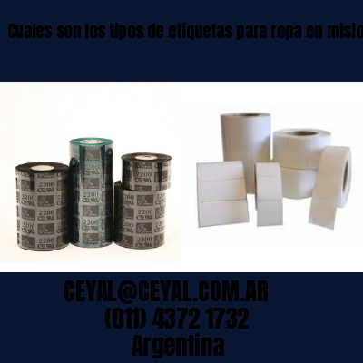 Cuales son los tipos de etiquetas para ropa en misiones