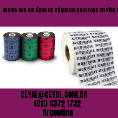 Cuales son los tipos de etiquetas para ropa en villa crespo  buenos aires