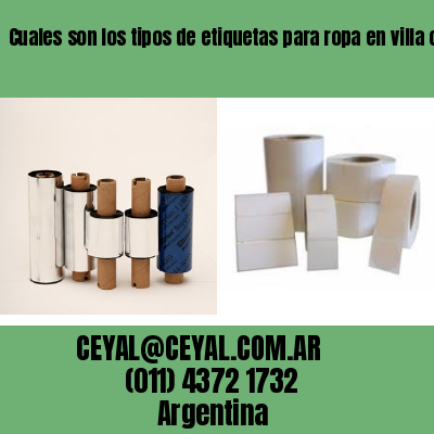 Cuales son los tipos de etiquetas para ropa en villa crespo